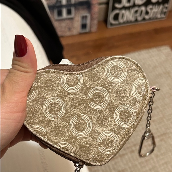 Coach X Observed By Us Heart Coin Case in signature canvas RARE - Picture 6 of 6